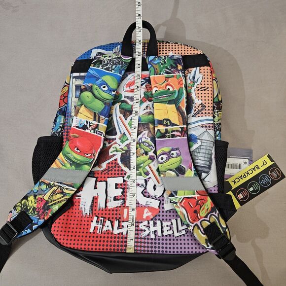 Teenage Mutant Ninja Turtles Backpack Nickelodeon New Michaelangelo Pizza Rules - Picture 8 of 12
